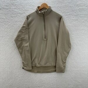 Military Jacket Men's Large Regular Tan Gen III Cold Weather Grid Fleece 1/4 Zip